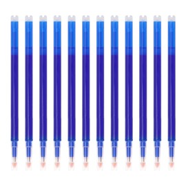 12 Pack Blue Erasable Pen Refills Compatible with Pilot Frixion and Most Rollerball Friction Pens Blue Ink 0.5 mm Stainless Steel Tip Smooth Durable Writing Experience for Students Professionals