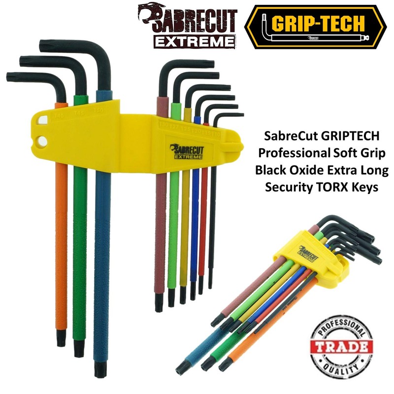 9 Piece SabreCut SCTX009B Soft Grip Black Oxide Extra Long