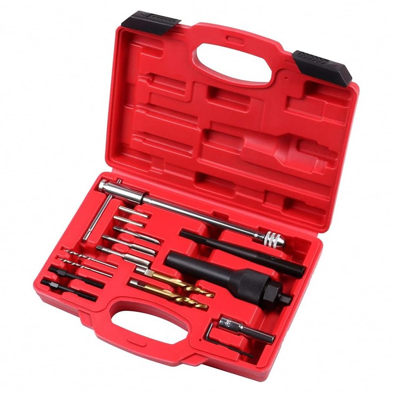Boxonly 16PCS Glow Plug Removal Tool Kit – Ratchet T-Bar,