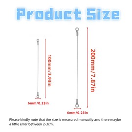 Wire Keychain Cables, 10 Pack Stainless Steel Door Restraint Line for Cabinet Door Closet Door, Eyelets Ended Security Wire Rope, 2mm Cable Loop Rings for Hanging Luggage Tags, Keys and ID Tag Keepers