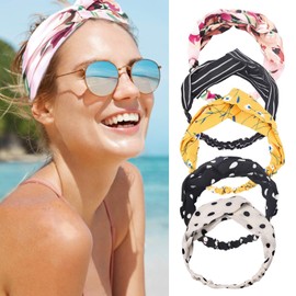Headband Women Vintage Flower Headband Printed Head Scarf Elastic Hairband，Bandana Boho Hairbands Hair Accessories，10Pcs