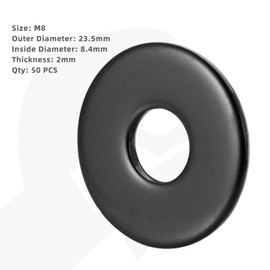 NOVIIML t Washers(8.4mm ID, 23.5mm OD, 2.0mm Thickness) for Screw Fasteners, 304 Stainless Steel, 50 PCS