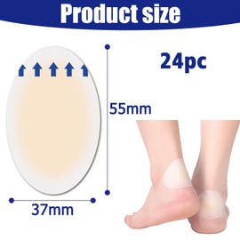 Pack of 24 Blister Plasters, Waterproof Gel Plasters, Heel Blister Plasters, Hydrocolloid Plasters, Gel Plasters, Blister Prevention, for Toes and Fingers, Forefoot, Heel Protection, Protective Skin