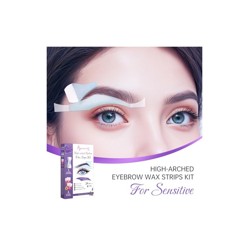 24pcs Eyebrow Waxing Strips Pre-cut Shape, Perfect for Brows &Lip,