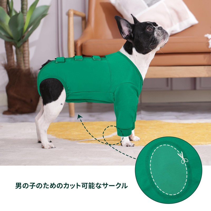 Kuoser Dog Postoperative Wear Forefoot Recovery Clothes Long Sleeve Velcro