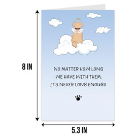 Qiliji Loss of Dog Card, Dog Bereavement Card, Dog Sympathy Card for Dog Owner, Sympathy Card for Loss of Pet Dog, Dog Memorial Gifts, Anniversary of Dog Loss Card