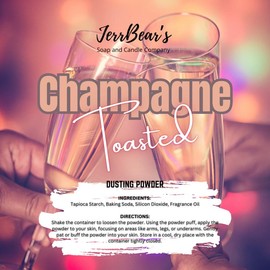 JerrBear’s Custom Body Dusting Powder - Scented - Gentle - Fine Powder Talc-Free Fragrance Moisture Cosmetic Skin Care:_Champagne Toast
