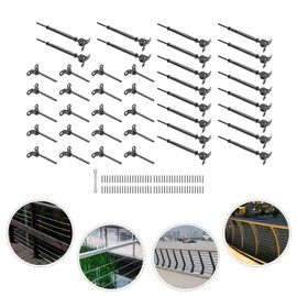 1/8" Black Cable Railing Kit,20 Pairs of Cable Railing Connectors, Adjustable Angle 0-180 Degrees 1/8" Black Cable Railing Kit for Wooden Posts.