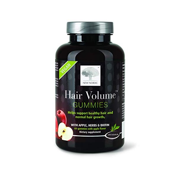 NEW NORDIC Hair Volume Gummies | with Biotin for Healthy Hair Skin & Nails | Swedish Made | 60 Count (Pack of 1)