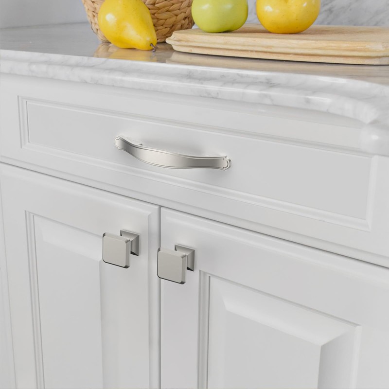 Amerdeco 10 Pack Brushed Satin Nickel Cabinet Pulls 3 Inch(76mm)