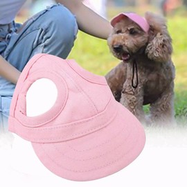 Pet Dog Sports Baseball Cap, Cat Outdoor Sunbonnet, Fashionable Adjustable Stripe Summer Travel Hat With Ear Holes (M-)