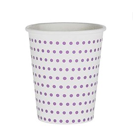 EinsSein 48 x Paper Cups Dots 53 x 75 x 88 mm White/Purple Paper Cups Dots Cups Made of Cardboard Party Tableware Paper Tableware