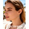 Geveay Thin Silver Hoop Earrings for Women Hypoallergenic 925 Sterling