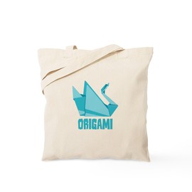CafePress Origami Tote Bag Reusable Natural Beige Canvas Shopping Bag