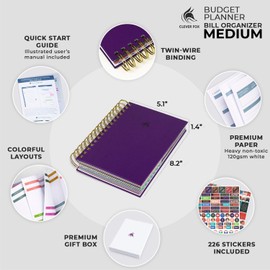 Clever Fox Budget Planner & Monthly Bill Organizer with Pockets. Expense Tracker Notebook, Budgeting Journal and Financial Planner Budget Book to Control Your Money. Medium (5.1" x 8.2") – Purple