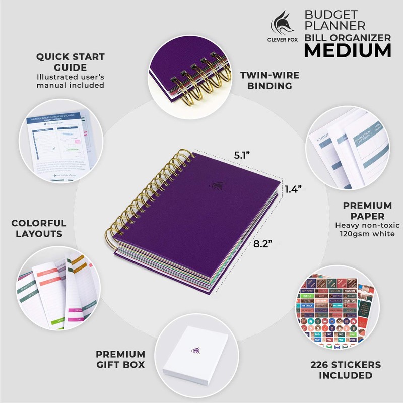 Clever Fox Budget Planner & Monthly Bill Organizer with Pockets.