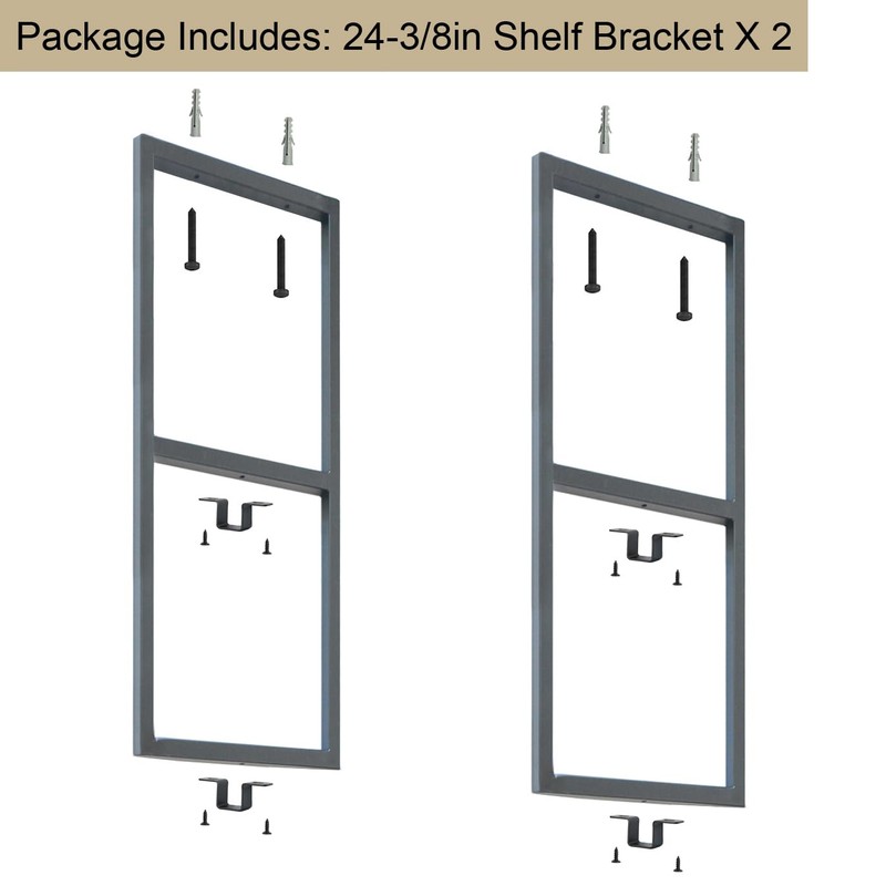 DIYHD 2 Tier Ceiling Mount Pipe Shelf Brackets, Industrial Rustic