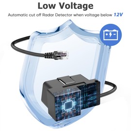 OBD Radar Detector Power Cable,OBD to RJ11 Radar Detector Cable,OBDII Radar Detector Charger Cable,Compatible with Escort MAX 360 Passport Unide R1/R3 Beltronics Radenso XP etc Radar Detector