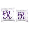 401Merch Abstract Cute Pretty Aesthetic Monograms Purple Heart Letter R
