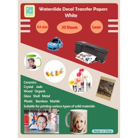 20 Sheets DIY A4 Laser Squeegee Sticker Paper Transfer Paper Sheets White Type