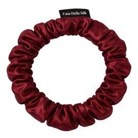 Casa Della Silk Petite Mulberry Silk Scrunchies x6 – Small – Bordeaux Red