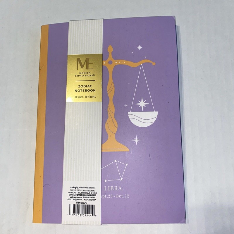 Modern Expressions Zodiac Notebook Journal LIBRA 80 Sheets New