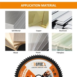 HSS Circular Saw Blade - BGTEC 3pcs 3"/75mm 72T 10mm Bore Cutting Discs for Wood, Copper, Aluminum, Plastic and Soft Metal