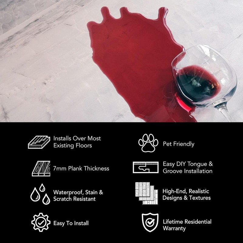 Allure 9002006355 Europa Brulee Marble Luxury Vinyl Tile Flooring