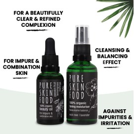 PURE SKIN FOOD Organic Care Set for Blemished Skin & Combination Skin | Against Blemishes & Irritation | For Even Skin Complexion | 100% Organic Certified Ingredients & Vegan