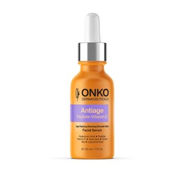 ONKO DERMA'CEUTICALS Antiage Peptide - Vitamin C Gesichtsserum mit Retinol, Hyaluronsäure, Kollagen, feuchtigkeitsspendendes Gesichtsserum für Frauen, Salicylsäure und für reife Haut, 30 ml