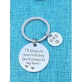 Father’s Day Gift,Dad Gifts from Son for Men Him Christmas Birthday Valentine Day Wedding Gifts to Dad Daddy Papa Stepdad I'll Always Be Your Son, You Will Always Be My Hero Keyring