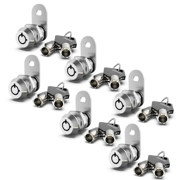 Hecfu 6 Pack Cabinet Locks with Keys, RV Cam Lock