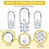 Honoson 1/4 Wedge Base 12V 5W Bulb Clear Krypton Light