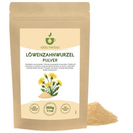 IDDA Herbal Dandelion Root Powder 200 g, Dandelion Root Dried and Ground, Dandelion Root