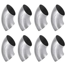 Paquete de 8 tubos de codo de escape de acero inoxidable 304 de 2.5 pulgadas, codo de curva de mandril de 90°, grosor de tubo de acero inoxidable de 1