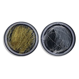 ANCLLO 2 Boxes Glitter Alloy Nail Decoration Golden Silver Silk Line DIY Nail Art Accessories