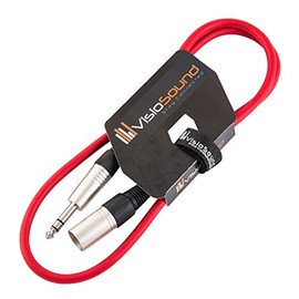 Male XLR to 6.35mm Stereo TRS Jack Lead/Balanced Signal/Audio Speaker Cable 1m Red