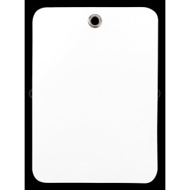 CleverDelights 3.5" x 2.5" White Plastic Tags - 100 Pack - Waterproof Heavy Duty 3.5x2.5 Inch Tag