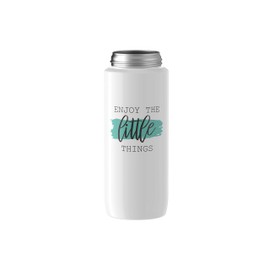 Emsa N30110 Drink2Go Water Bottle Light Steel 0.6 Litres Stainless Steel Screw Cap 100% Leak-Proof Dishwasher Safe White Little Things