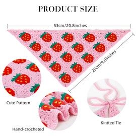 WOVOWOVO Crochet Bandana Headbands Head Kerchief for Women Crochet Knitted Headwrap Vintage Handmade Hair Bandanas, 2 Pcs