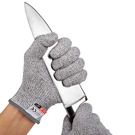 Cut Resistant Gloves - Grade 5 Food Grade HPPE Material, Cut and Impact Resistant, Safety Gloves for Kitchen, Butchering, Woodworking, and Metalworking