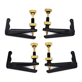 4 Soundman® Fine Tuners for Cello 4/4 (Violoncello), Metal String Tuners, Set of 4 Traditional Design (Colour: Black - with Gold Adjustment)