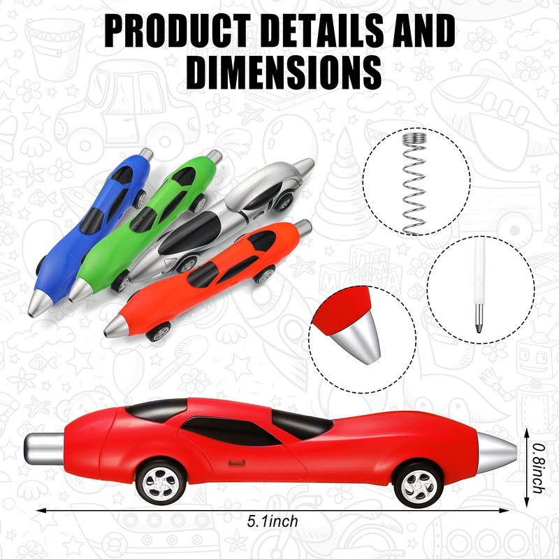 20 Pieces Car Pens Interesting Racing Car Pens Fun Cool