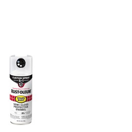 Rust-Oleum 376910 Stops Rust Custom Spray 5-in-1 Spray Paint, 12 oz, Semi-Gloss White