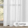 Linen Pleated Curtains for Living Room, White Semi Sheer Curtains
