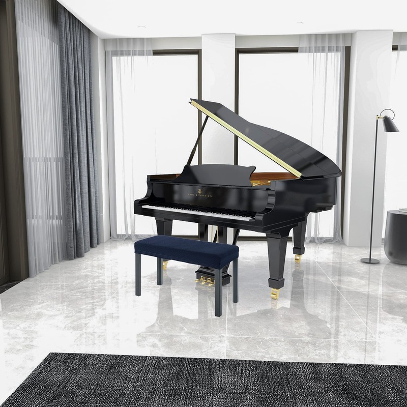 BUYUE Luxury 2-Person Piano Bench Cover, (27.7"- 37") Lx (12"-