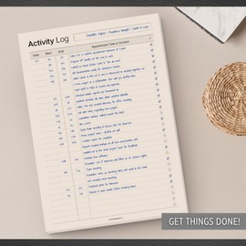 Activity Log Notepad – Daily Work Task Log Book - Undated Task Planner & Tracker with 50 Sheets of Premium 120gsm Paper | A4 Mono