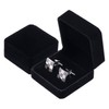 Giftop Small Dark Classic Velvet Cufflink Box Case (Black)