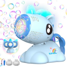 Panacare 345678 Unicorns Pony Bubble Machine, Bubble Toy Children 5000+ Bubbles / Min with Bubble Solution for Wedding/Birthday/Party, Outdoor Gift for Boys and Girls (Blue)