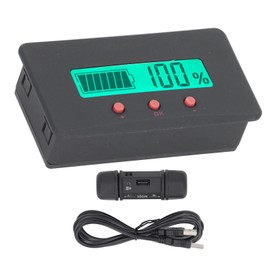 Coulomb Meter Battery Monitor Fuel Gauge Indicator Voltmeter Ammeter Tester for 8‑ Batteries with 100A Shunt